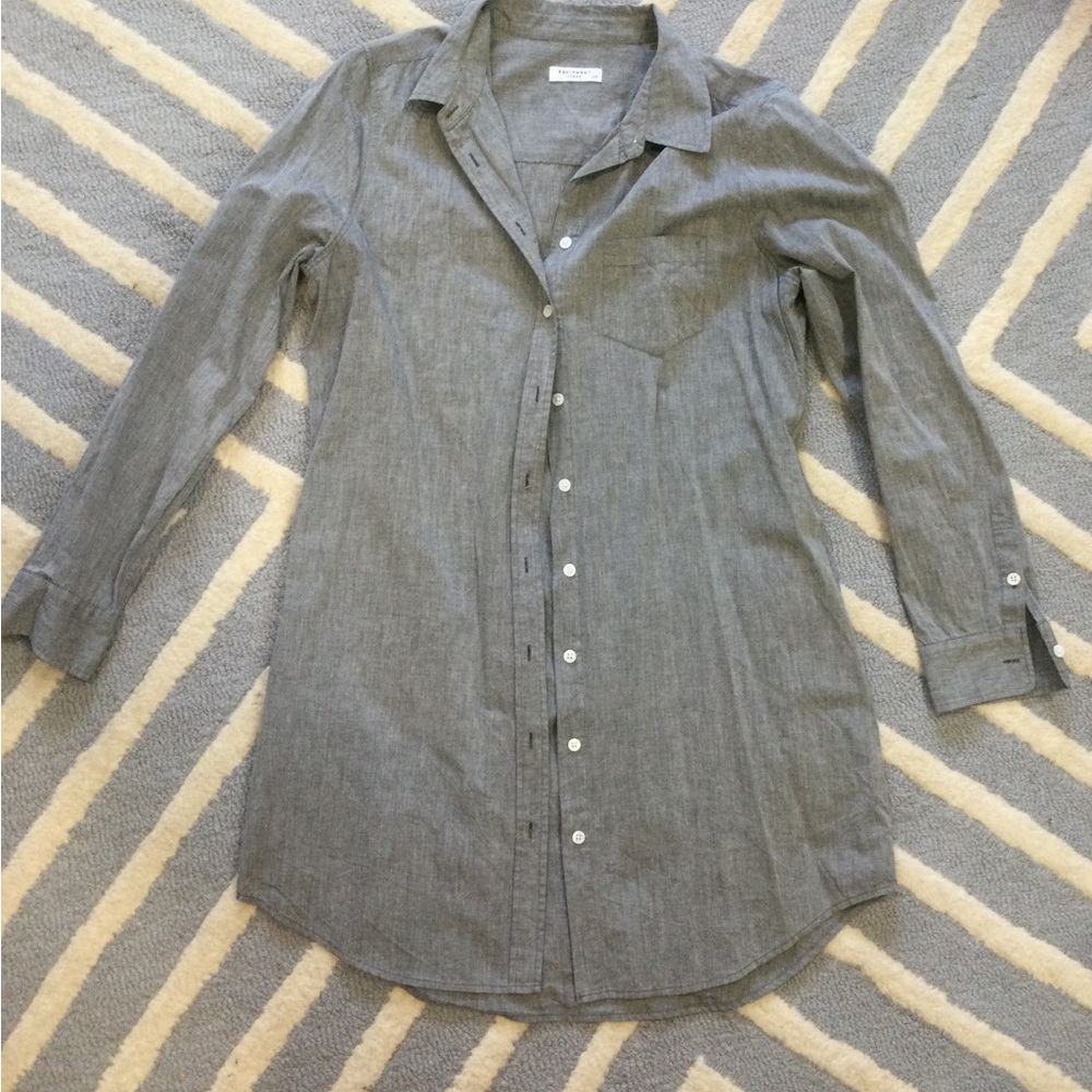 Equipment Femme Grey Button-Up Dress
